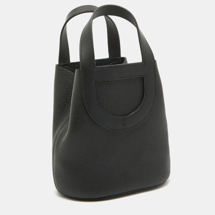 Premium Handmade Hermes Noir Taurillon Clemence and Swift Leather In The Loop 18 Bag