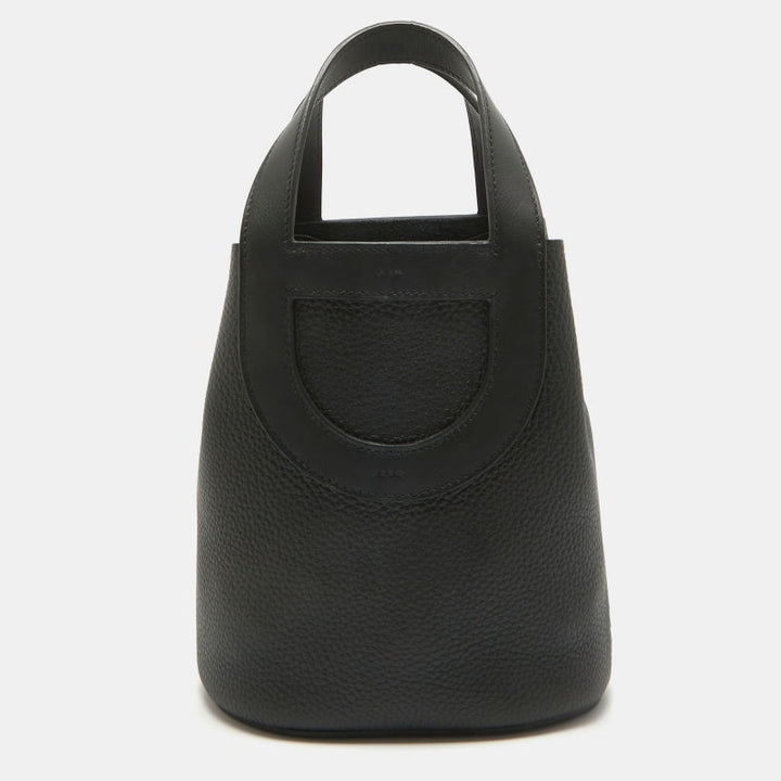 Premium Handmade Hermes Noir Taurillon Clemence and Swift Leather In The Loop 18 Bag