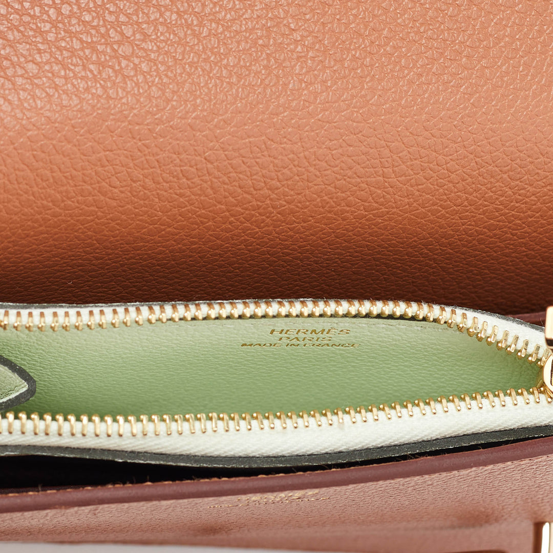 Premium Handmade Hermes Chai Evercolor Roulis Slim Wallet