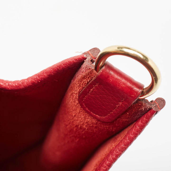 Premium Handmade Hermes Rouge Vif Taurillon Clemence Leather Evelyne I GM Bag
