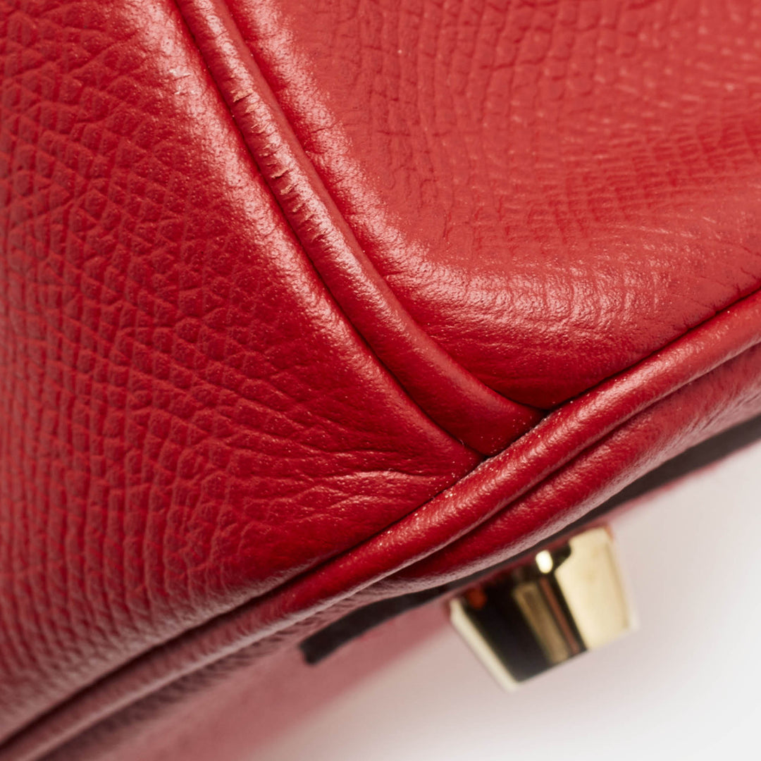 Top quality Hermes  Rouge Casaque Epsom Leather Gold Finish Birkin 30 Bag