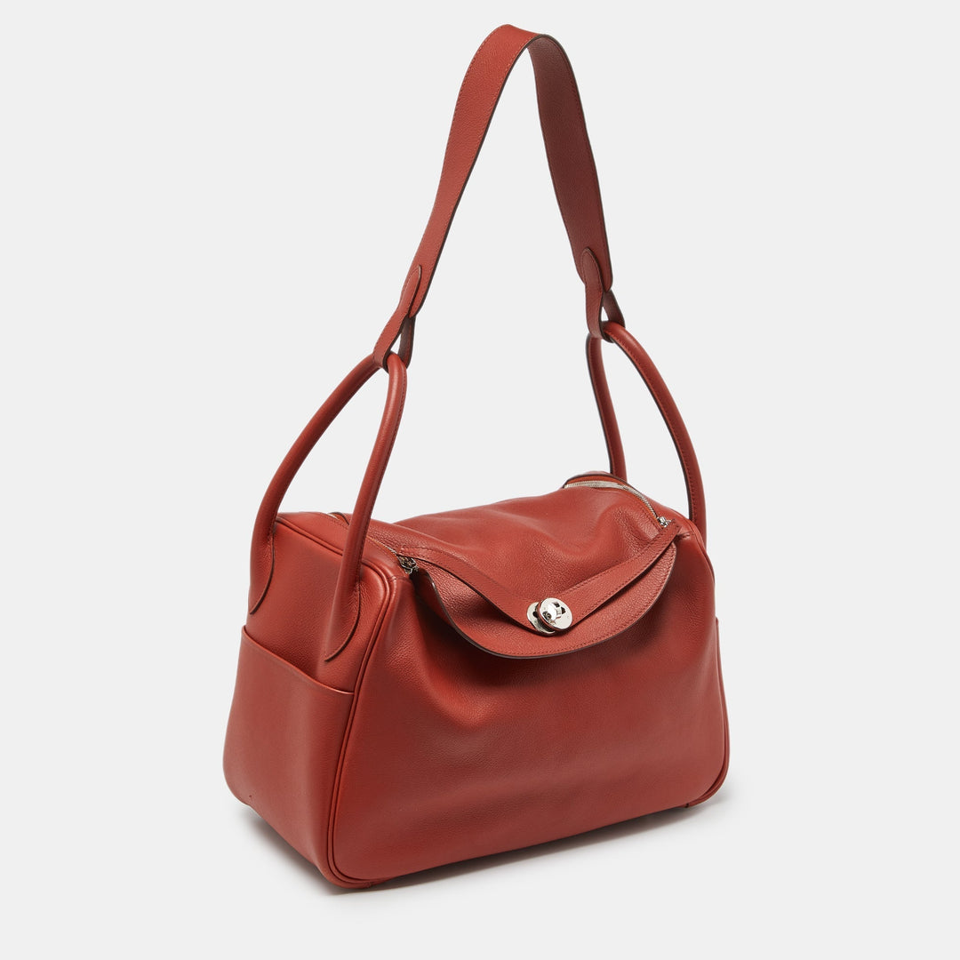 Top quality Hermes Cuivre Evercolor Leather Palladium Finish Lindy 34 Bag