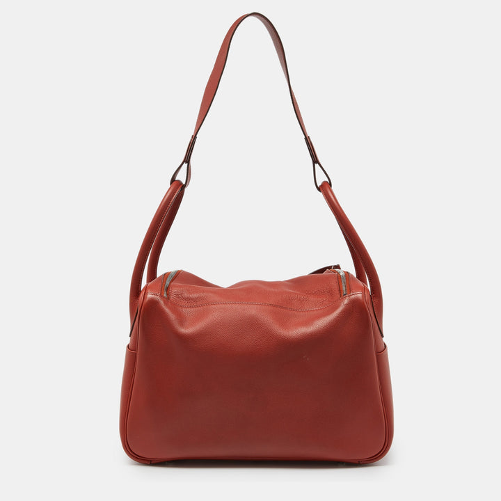 Top quality Hermes Cuivre Evercolor Leather Palladium Finish Lindy 34 Bag