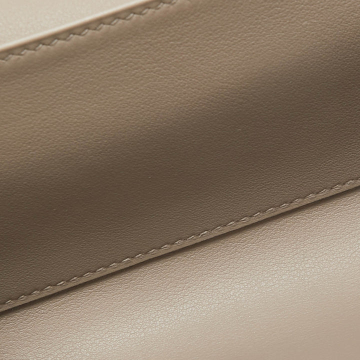 Premium Handmade Hermes Gris Asphalte Swift Leather Medor 23 Clutch