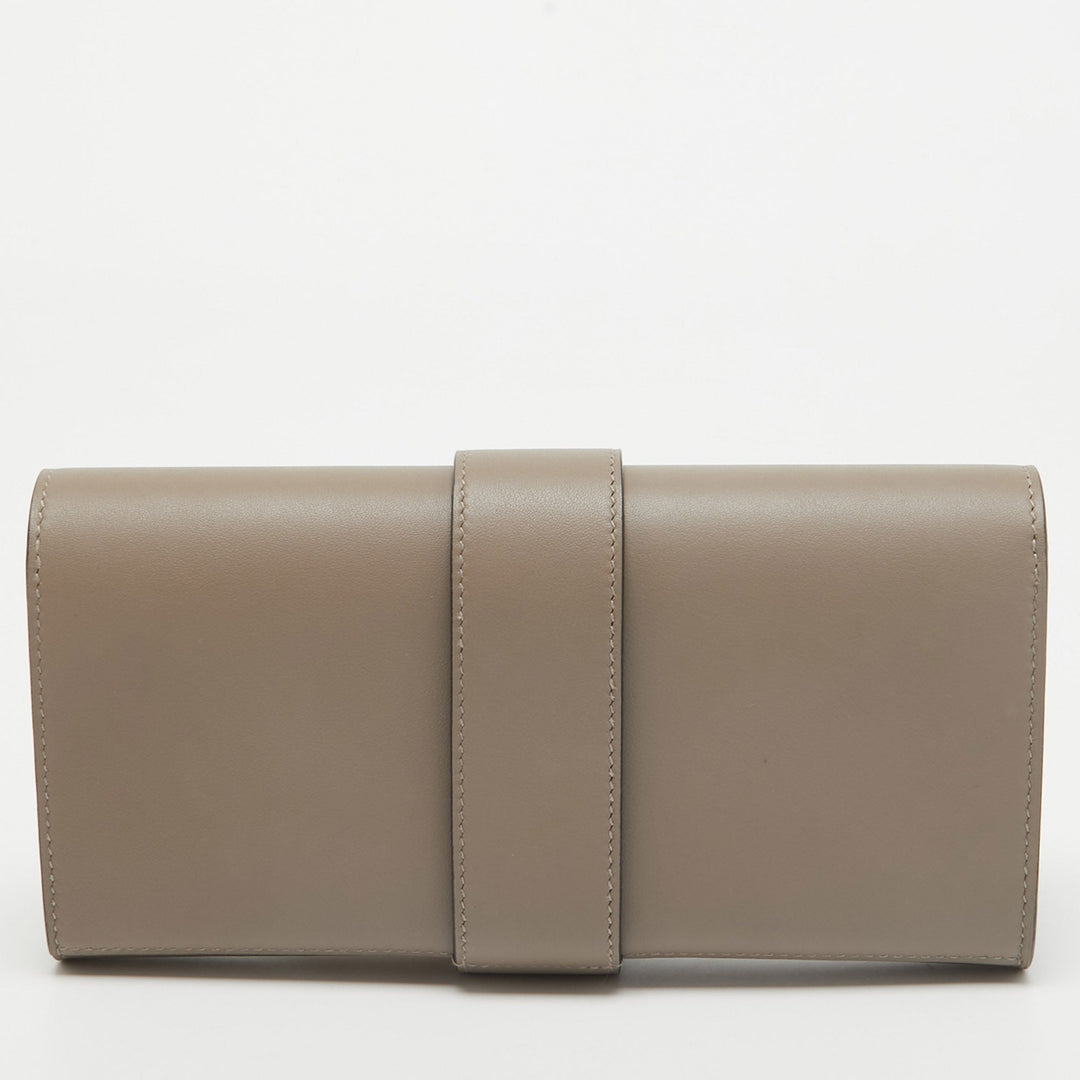 Premium Handmade Hermes Gris Asphalte Swift Leather Medor 23 Clutch