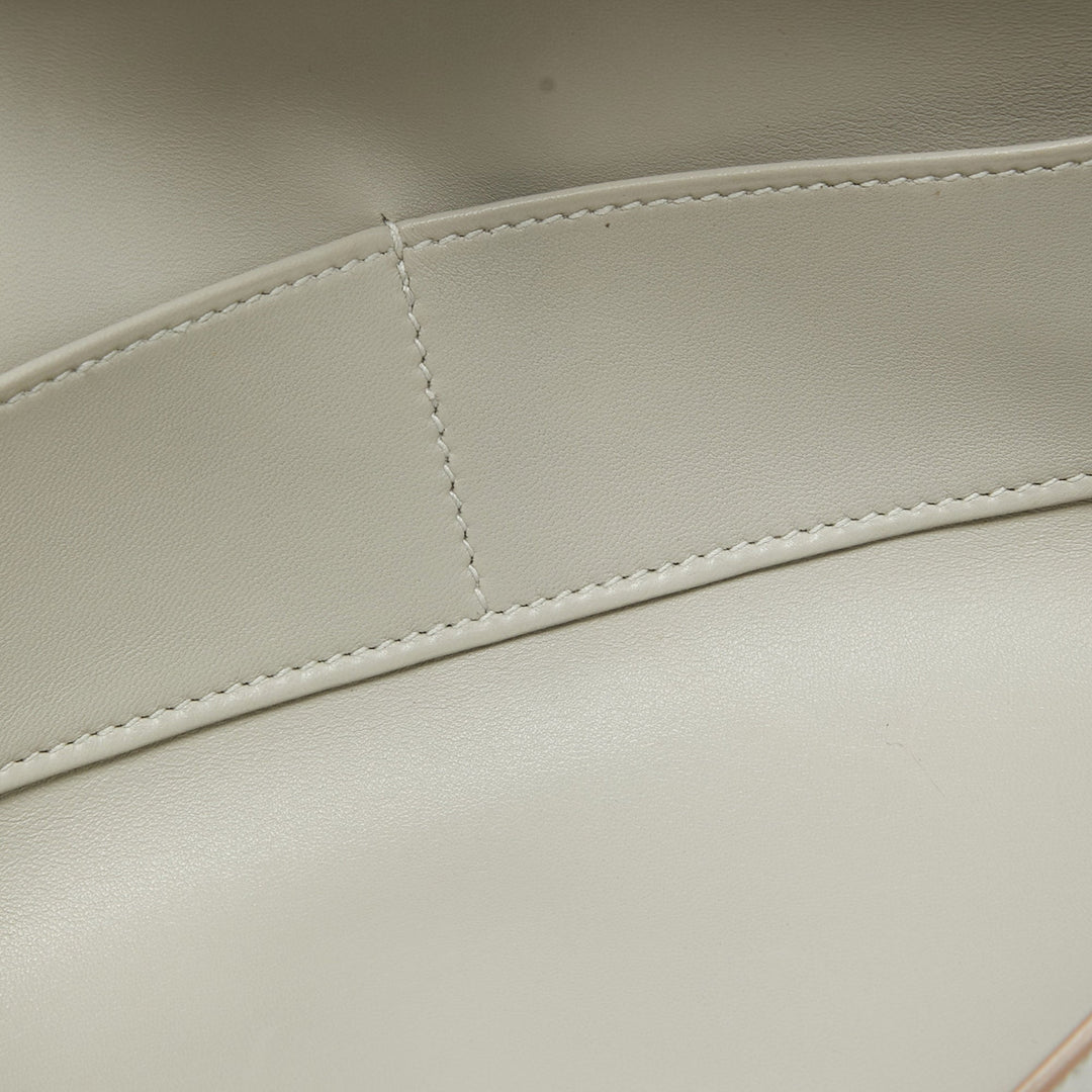 Premium Handmade Hermes  Gris Perle Tadelakt Leather Egee Clutch