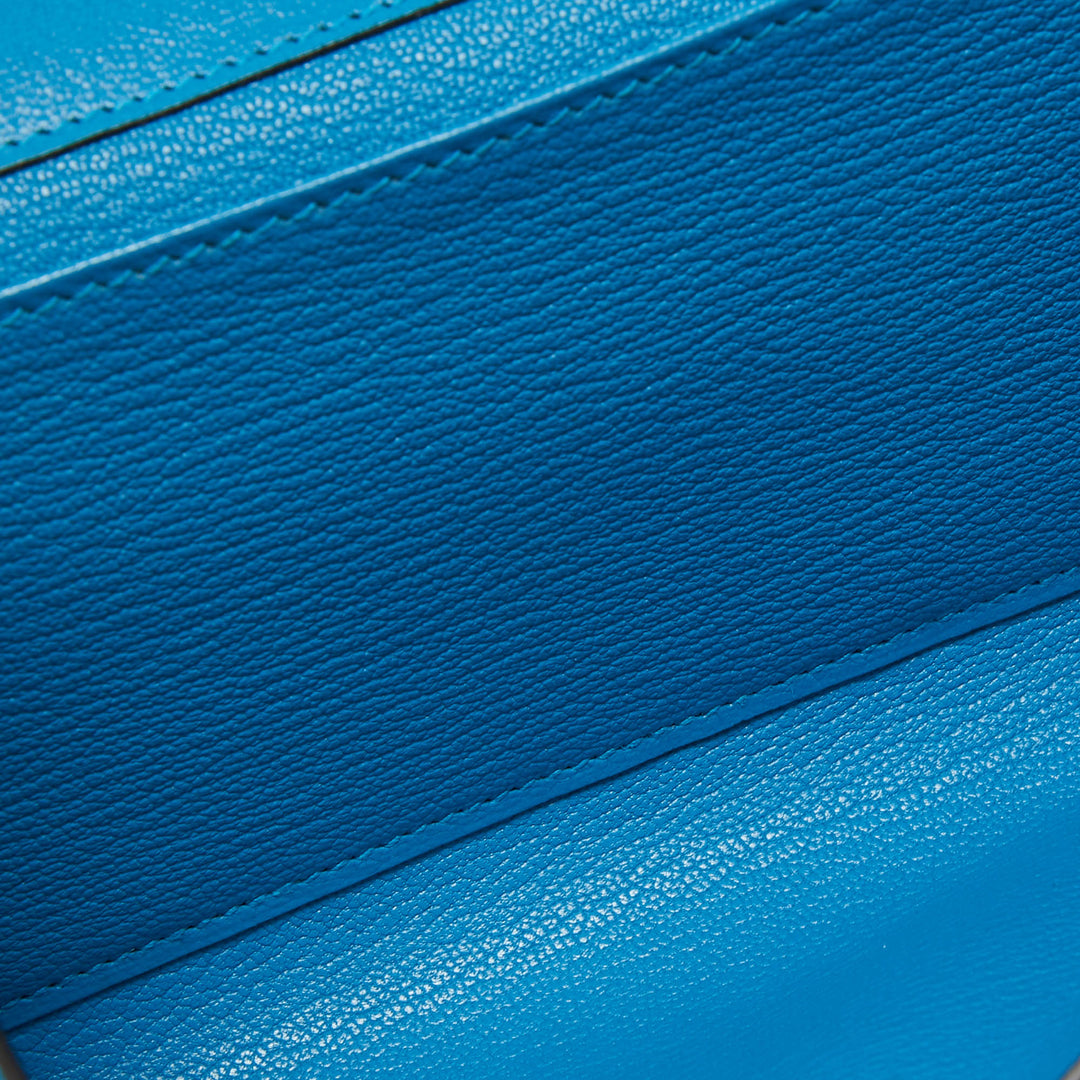 Premium Handmade Hermes Bleu Zanzibar Chevre Mysore Leather Medor 23 Clutch