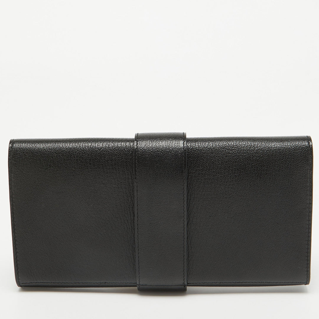 Top quality Hermes Noir Chevre Mysore Leather Medor 23 Clutch