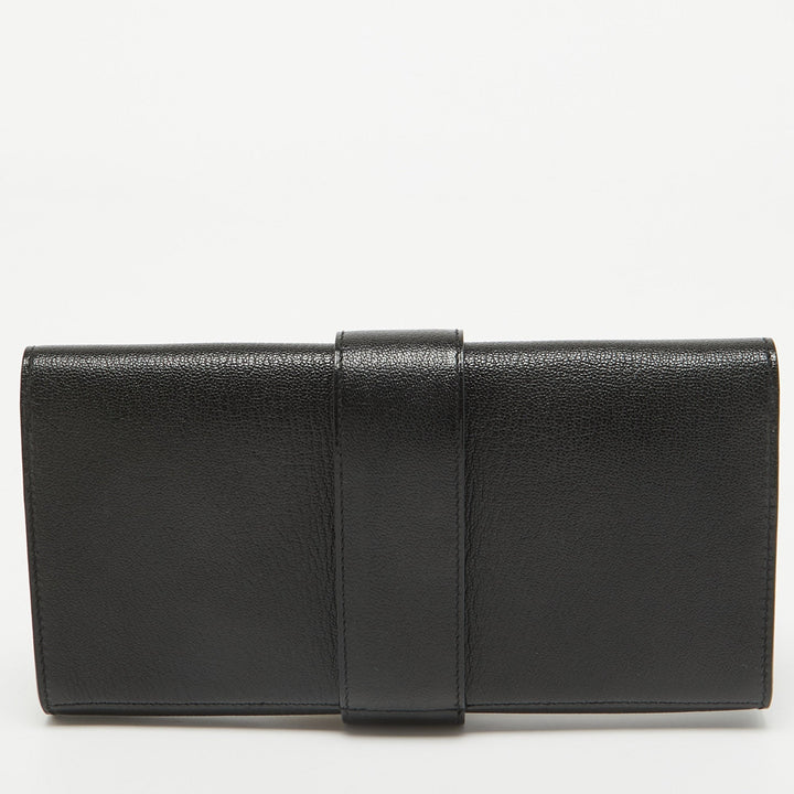 Top quality Hermes Noir Chevre Mysore Leather Medor 23 Clutch