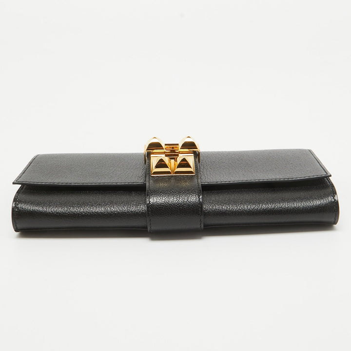 Top quality Hermes Noir Chevre Mysore Leather Medor 23 Clutch