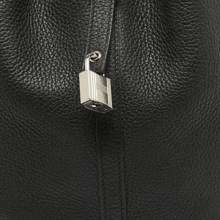 Top quality Hermes Noir Taurillon Clemence Leather Picotin Lock 22 Bag