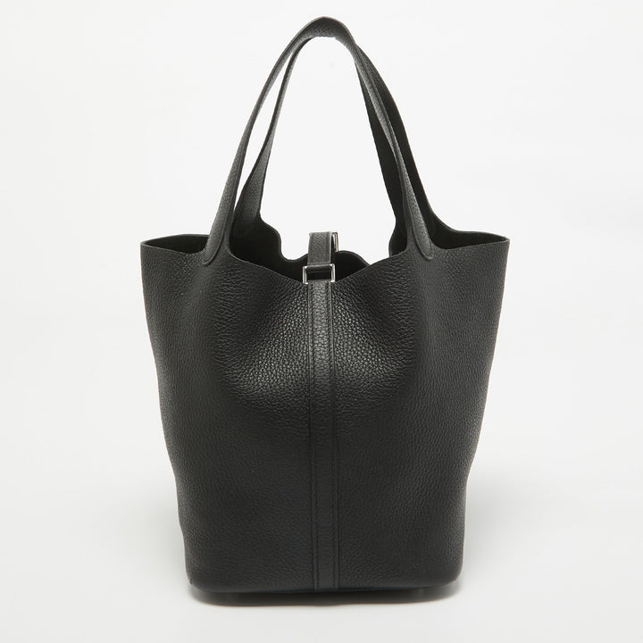 Top quality Hermes Noir Taurillon Clemence Leather Picotin Lock 22 Bag