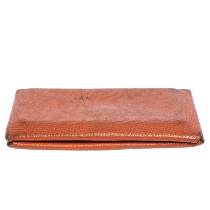 Premium Handmade Hermes  Orange Epsom Leather Calvi Card Holder