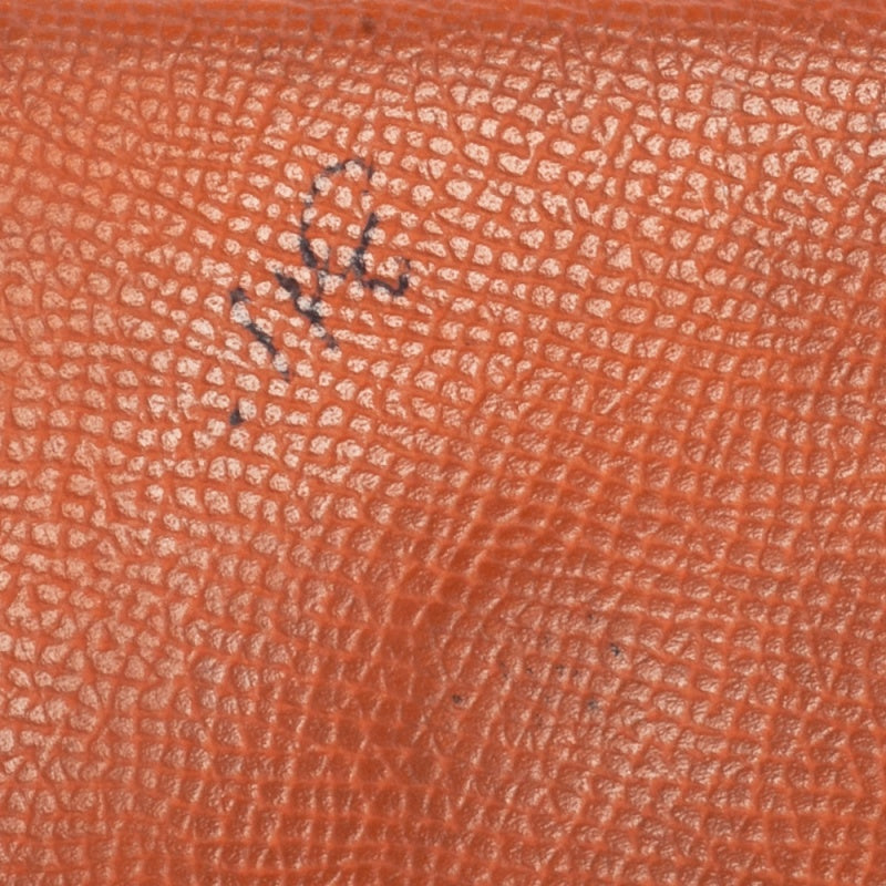 Premium Handmade Hermes  Orange Epsom Leather Calvi Card Holder