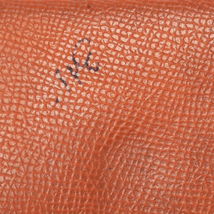 Premium Handmade Hermes  Orange Epsom Leather Calvi Card Holder