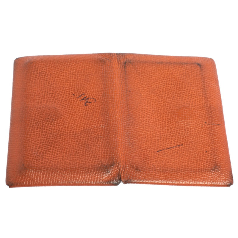 Premium Handmade Hermes  Orange Epsom Leather Calvi Card Holder