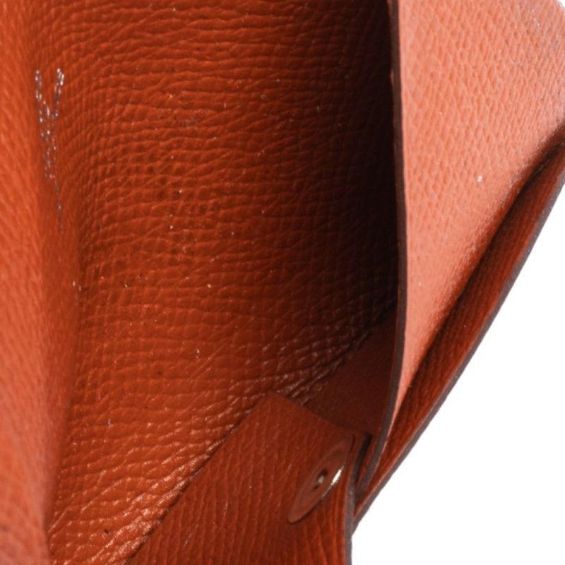 Premium Handmade Hermes  Orange Epsom Leather Calvi Card Holder