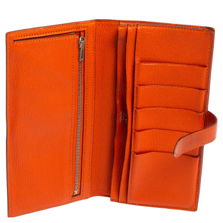 Top quality Hermes Feu Mysore Leather Bearn Gusset Wallet