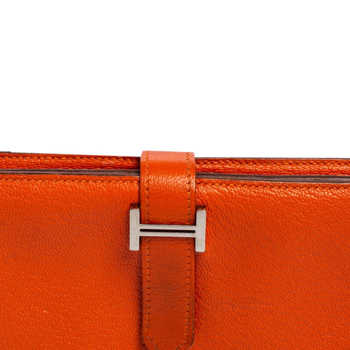 Top quality Hermes Feu Mysore Leather Bearn Gusset Wallet