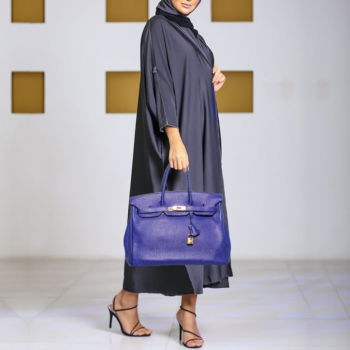 Top quality Hermes Blue Electric Togo Leather Gold Finish Birkin 35 Bag