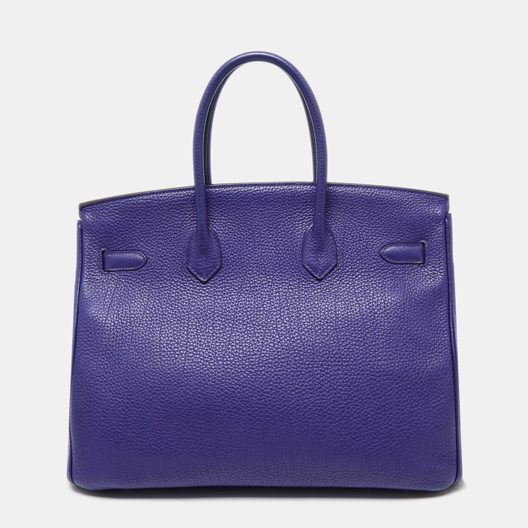 Top quality Hermes Blue Electric Togo Leather Gold Finish Birkin 35 Bag
