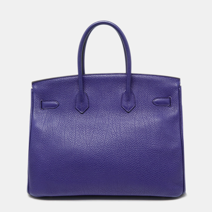 Top quality Hermes Blue Electric Togo Leather Gold Finish Birkin 35 Bag
