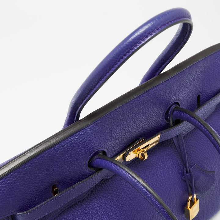 Top quality Hermes Blue Electric Togo Leather Gold Finish Birkin 35 Bag