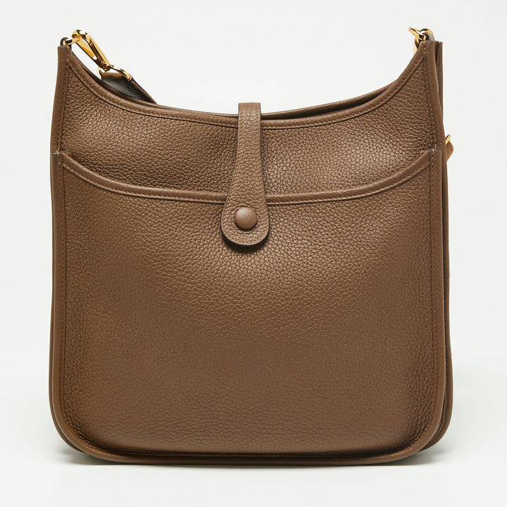 Top quality Hermes Beige De Weimar Taurillon Clemence Leather Evelyne III PM Bag