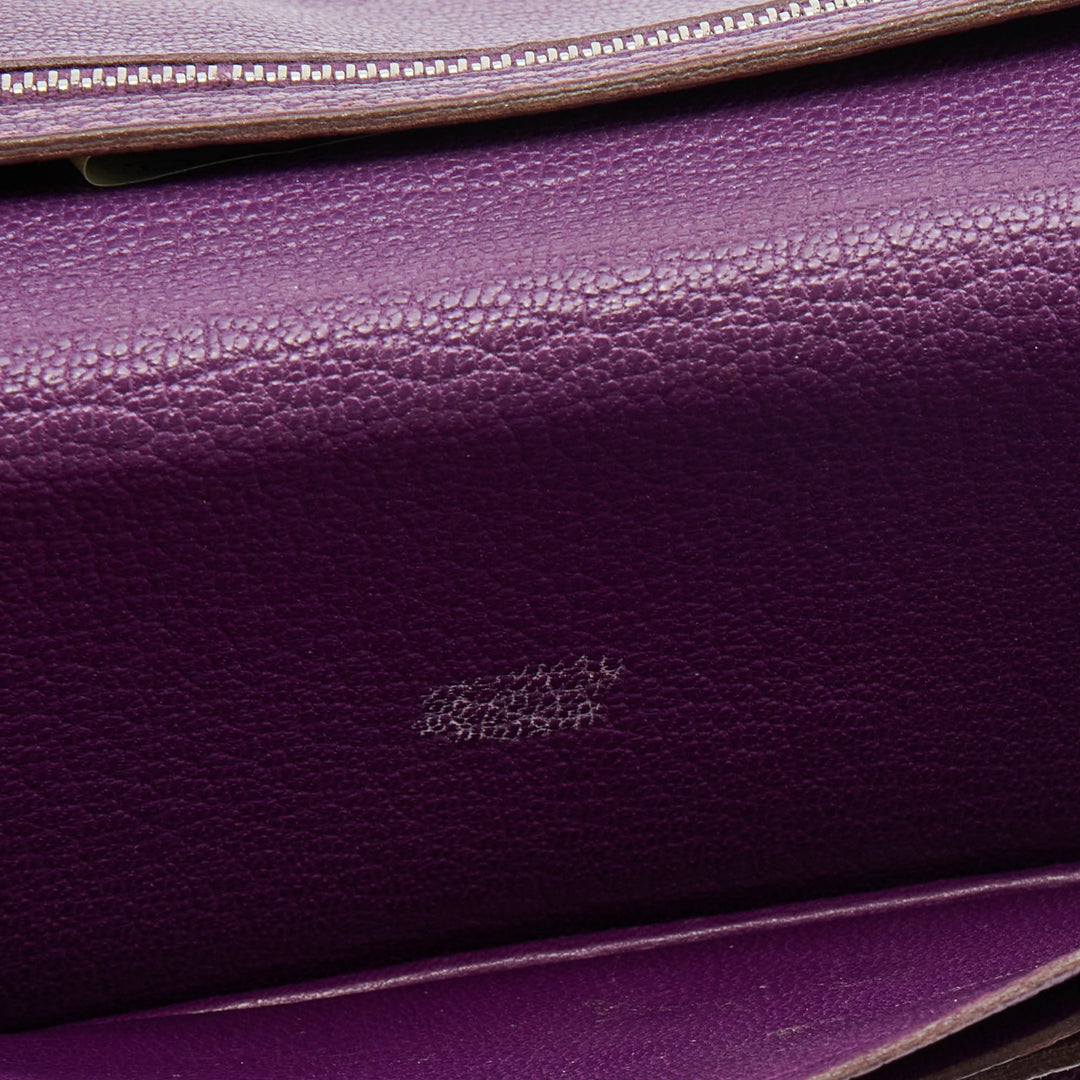 Top quality Hermes  Cyclamen Chevre Mysore Leather Palladium Finish Bearn Wallet