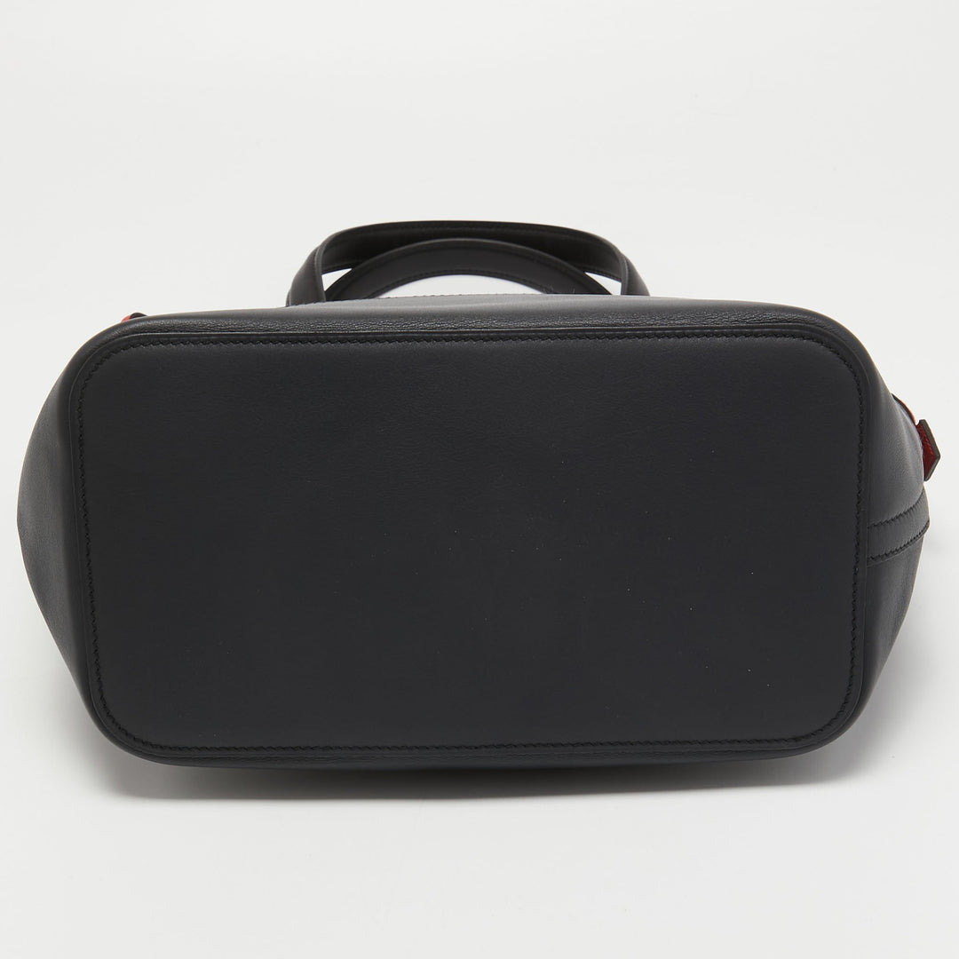 Top quality Hermes Black/Bleu Nuit/Rouge Evercolor and Swift Leather Transat Sailor Bag