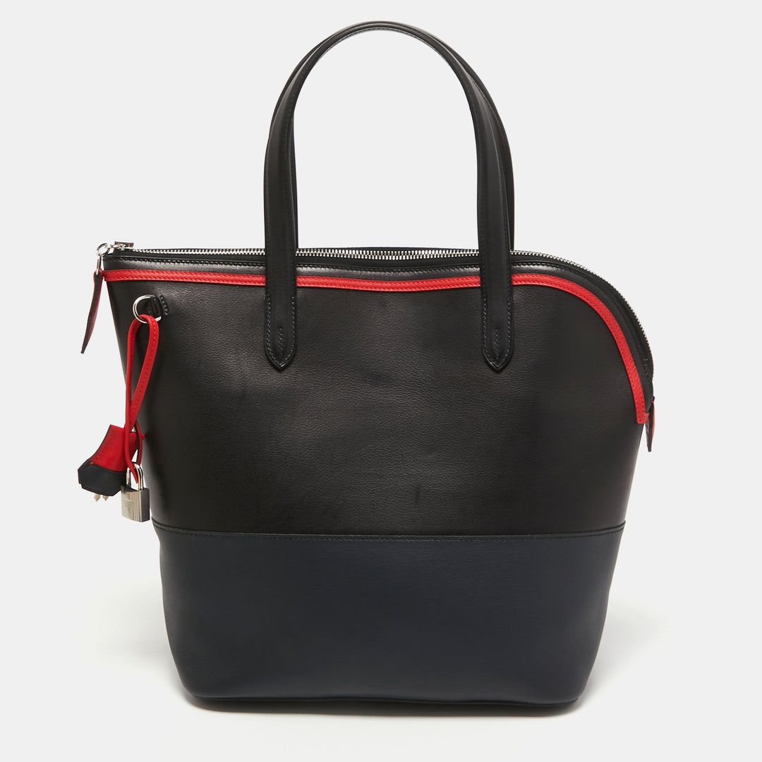 Hermes Black/Bleu Nuit/Rouge Evercolor and Swift Leather Transat Sailor Bag
