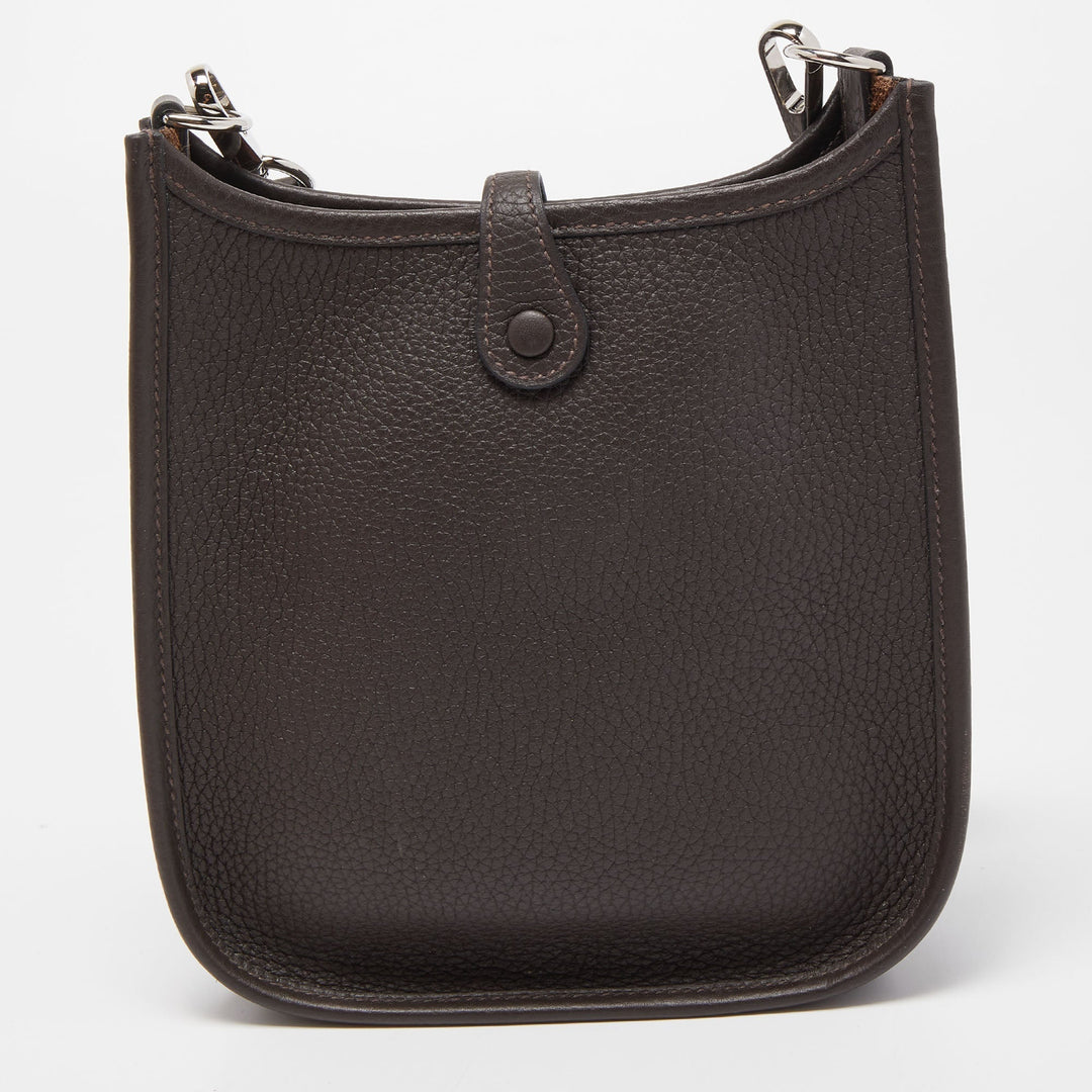 Premium Handmade Hermes Chocolat Clemence Leather Evelyne TPM Bag