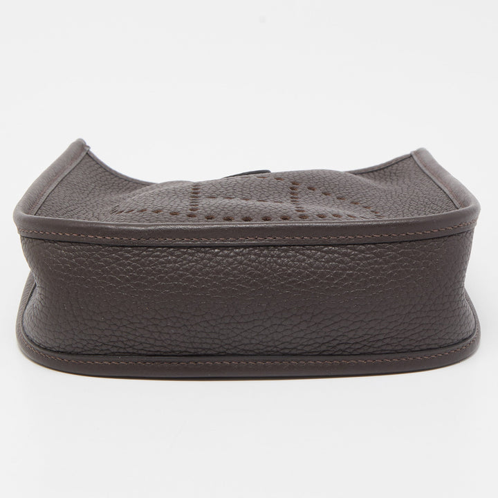 Premium Handmade Hermes Chocolat Clemence Leather Evelyne TPM Bag