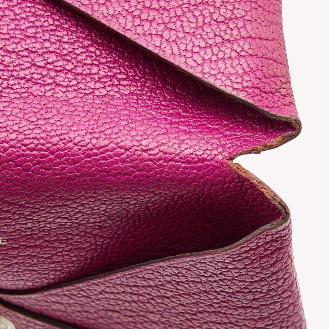 Top quality Hermes Cyclamen Chevre Mysore Leather Calvi Card Holder