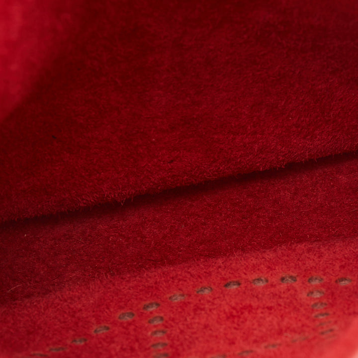 Top quality Hermes Rouge Pivoine Taurillon Clemence Leather Evelyne TPM Bag
