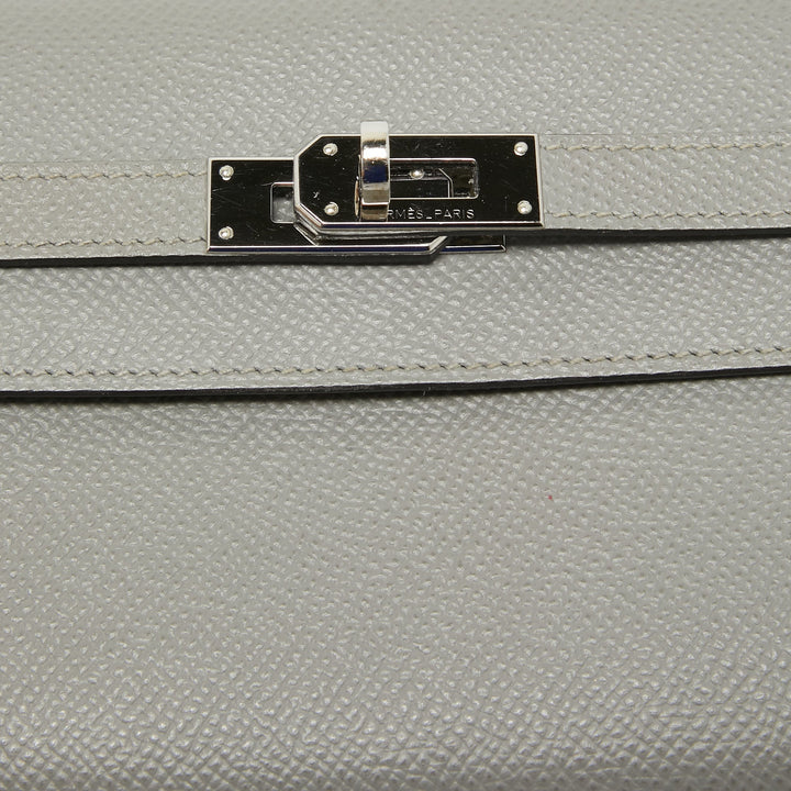 Top quality Hermes Gris Mouette Epsom Leather Kelly Classic Wallet