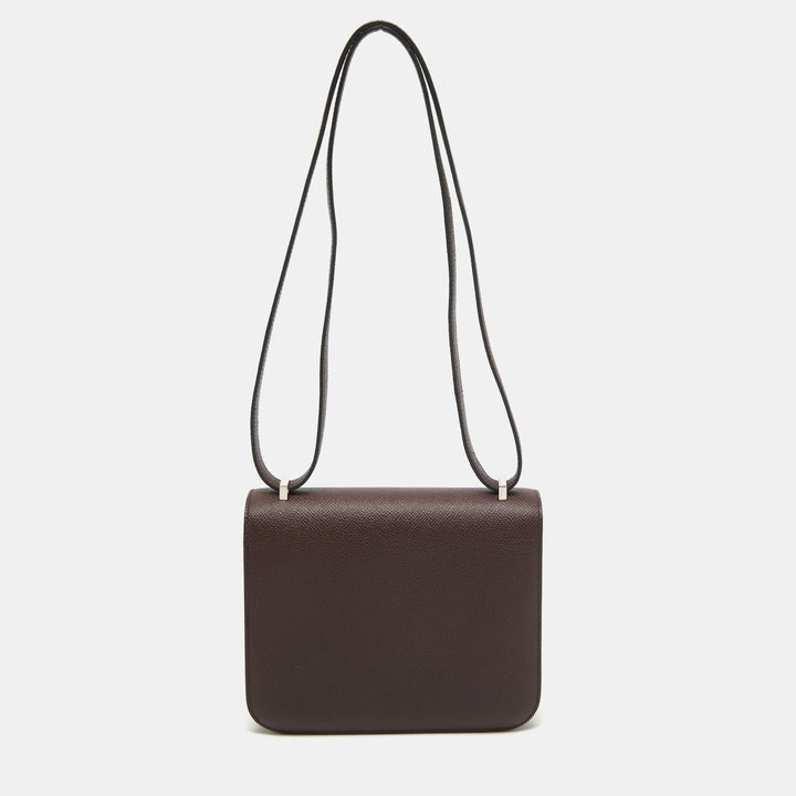 Top quality Hermes Rouge Sellier Epsom Leather Framboise Enamel Palladium Finish Constance 18 Bag