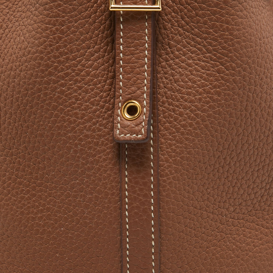 Premium Handmade Hermes Gold Togo Leather Picotin Lock 18 Bag