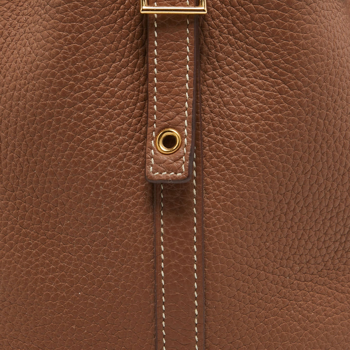 Premium Handmade Hermes Gold Togo Leather Picotin Lock 18 Bag