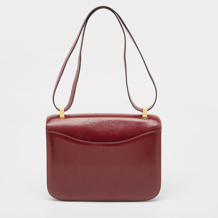 Top quality Hermes Rouge H Box Calf Leather Gold Finish Constance 24 Bag