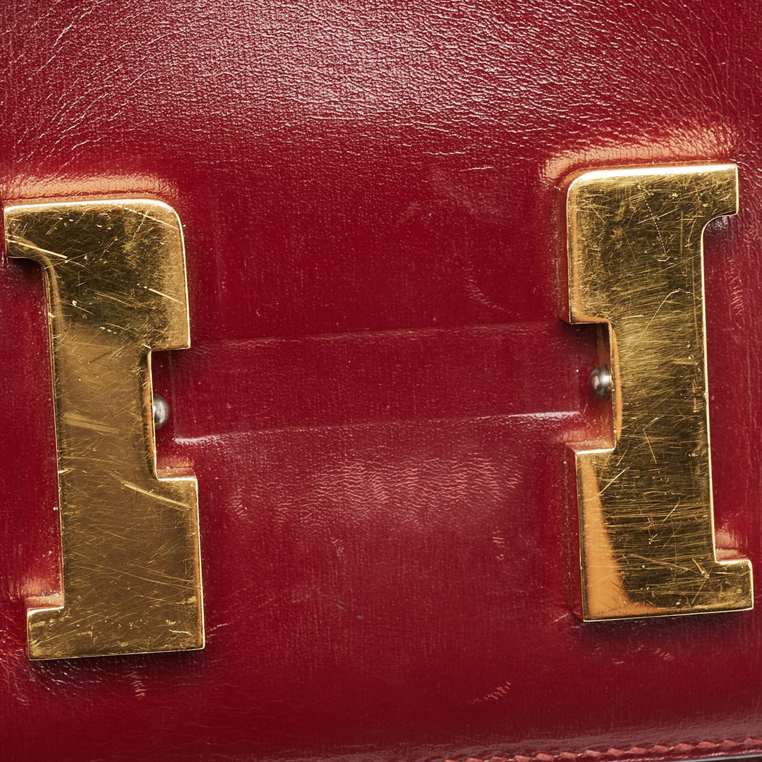 Top quality Hermes Rouge H Box Calf Leather Gold Finish Constance 24 Bag