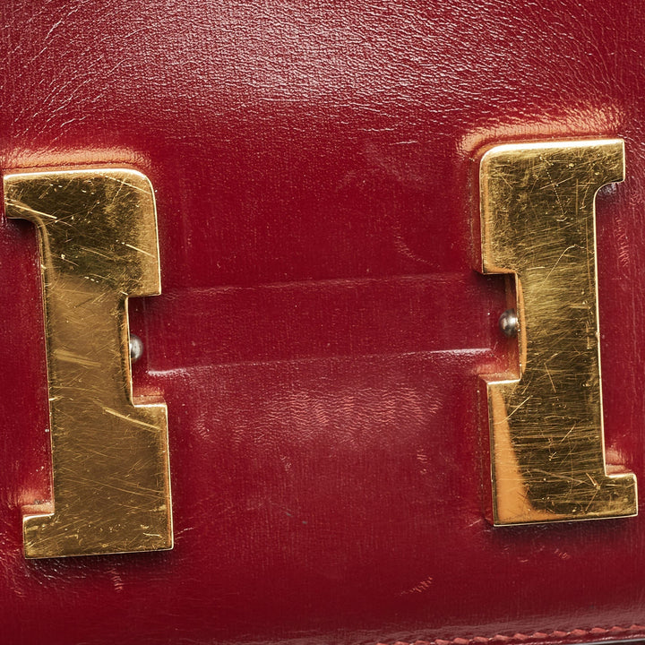 Top quality Hermes Rouge H Box Calf Leather Gold Finish Constance 24 Bag
