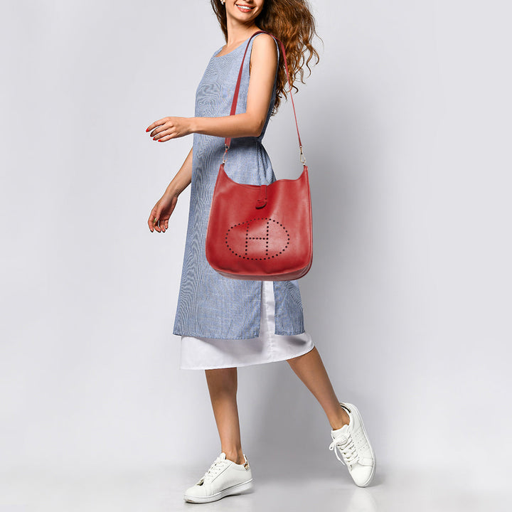 Top quality Hermes Vermillon Epsom Leather Evelyne II GM Bag