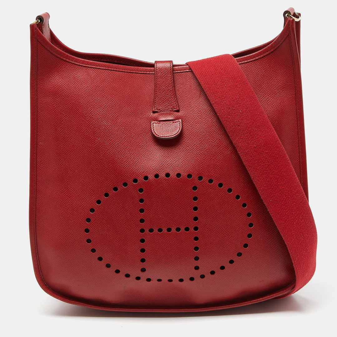 Hermes Vermillon Epsom Leather Evelyne II GM Bag