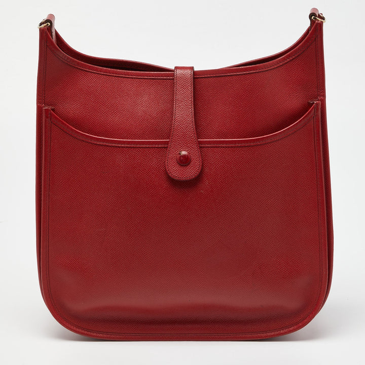 Top quality Hermes Vermillon Epsom Leather Evelyne II GM Bag