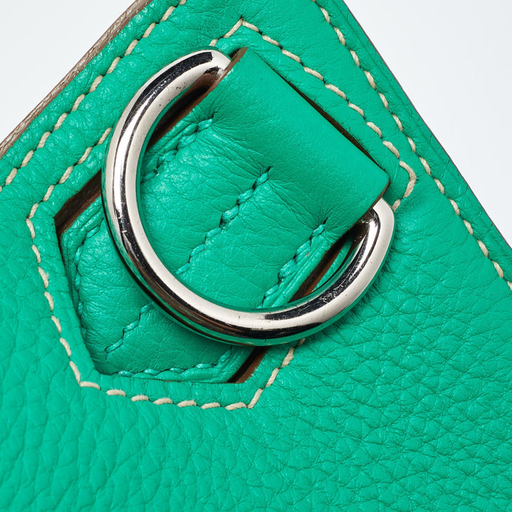 Top quality Hermes Menthe/Gris Turillon Clemence Leather Palladium Finish Jypsiere 34 Bag
