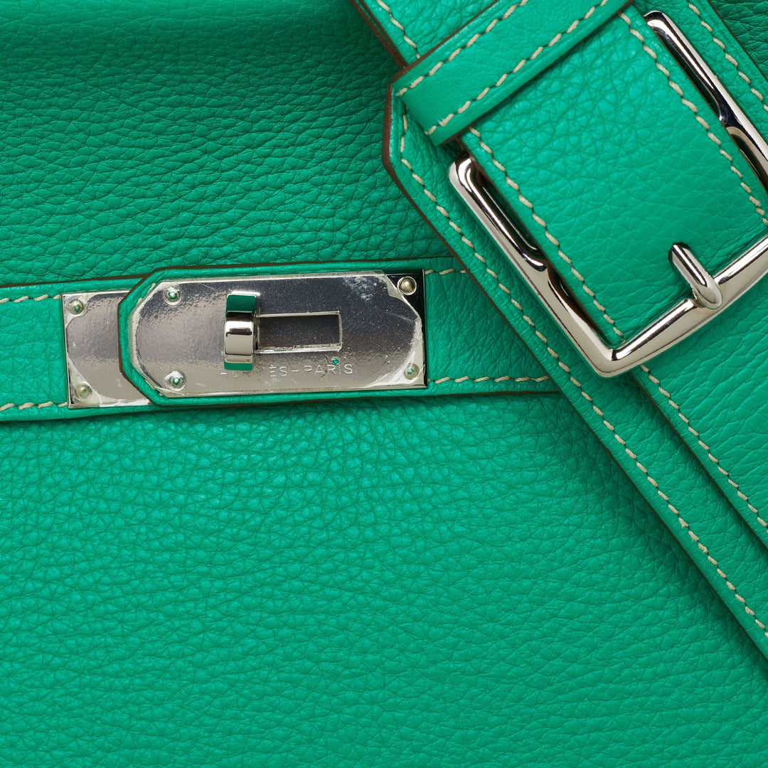 Top quality Hermes Menthe/Gris Turillon Clemence Leather Palladium Finish Jypsiere 34 Bag