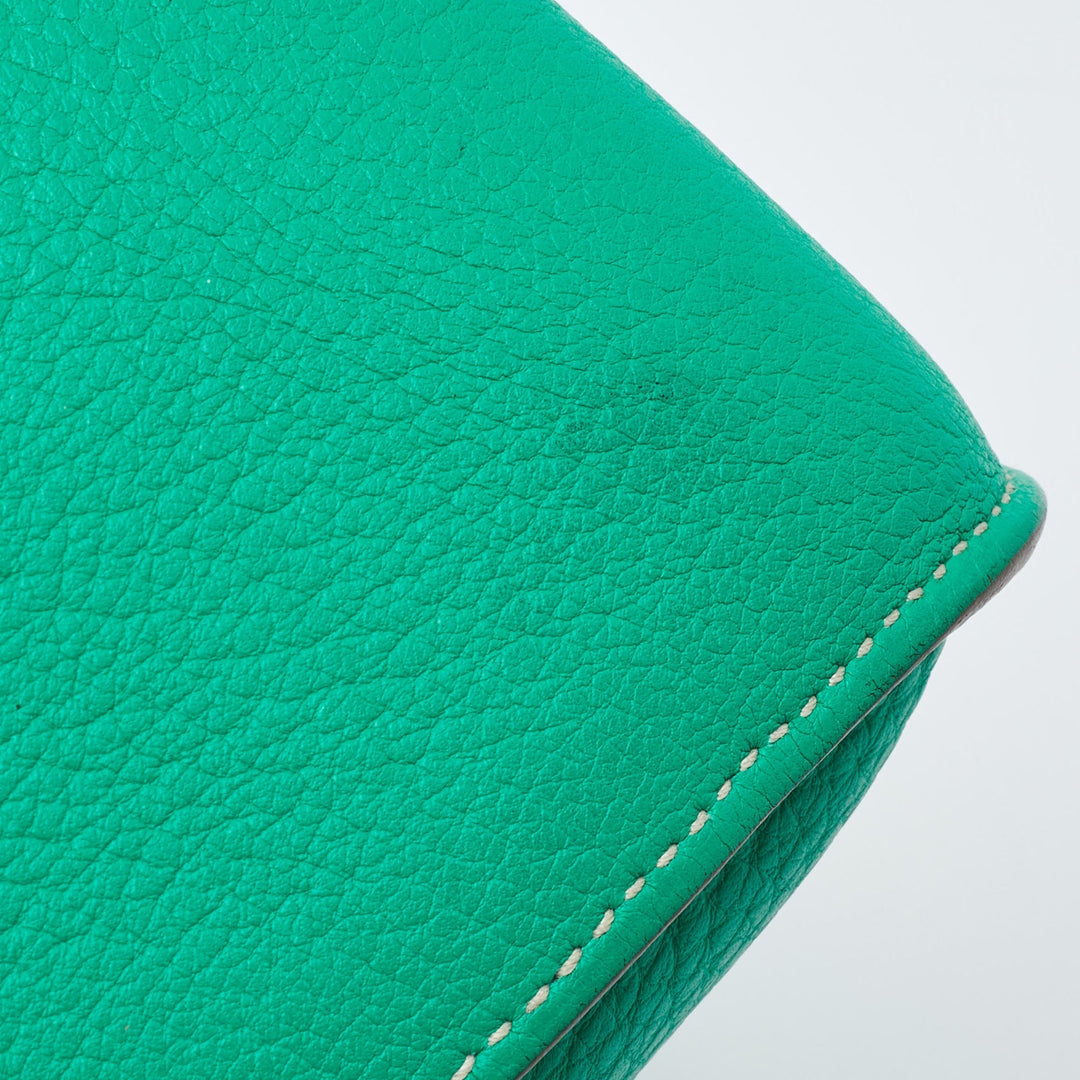 Top quality Hermes Menthe/Gris Turillon Clemence Leather Palladium Finish Jypsiere 34 Bag