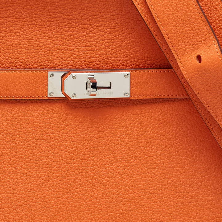 Top quality Hermes Orange Togo Leather Palladium Finish Jypsiere 37 Bag