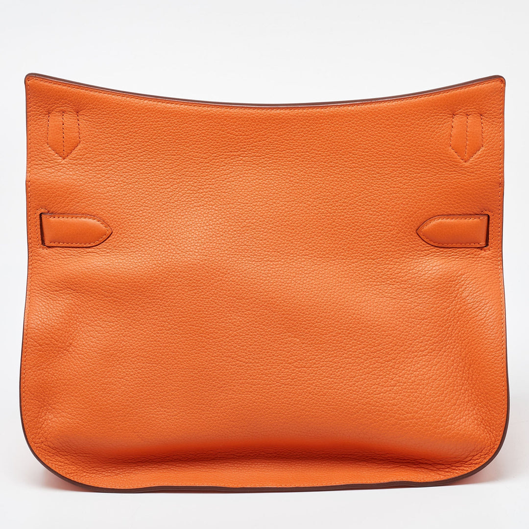 Top quality Hermes Orange Togo Leather Palladium Finish Jypsiere 37 Bag